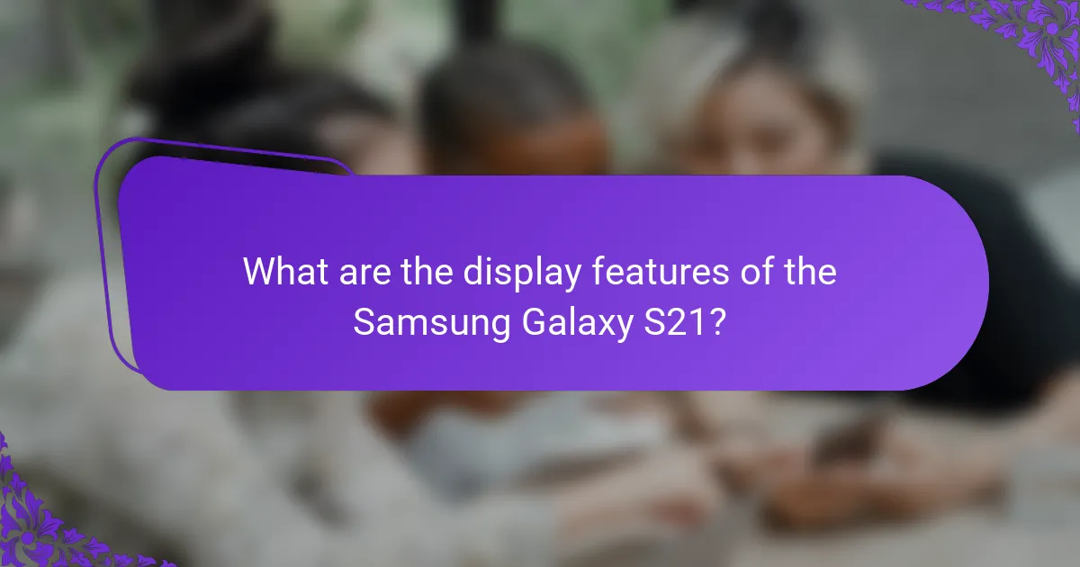 What are the display features of the Samsung Galaxy S21?
