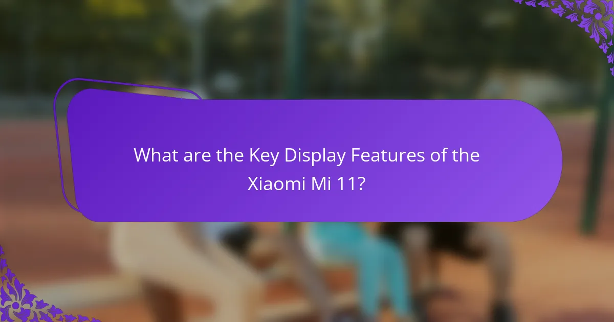 What are the Key Display Features of the Xiaomi Mi 11?