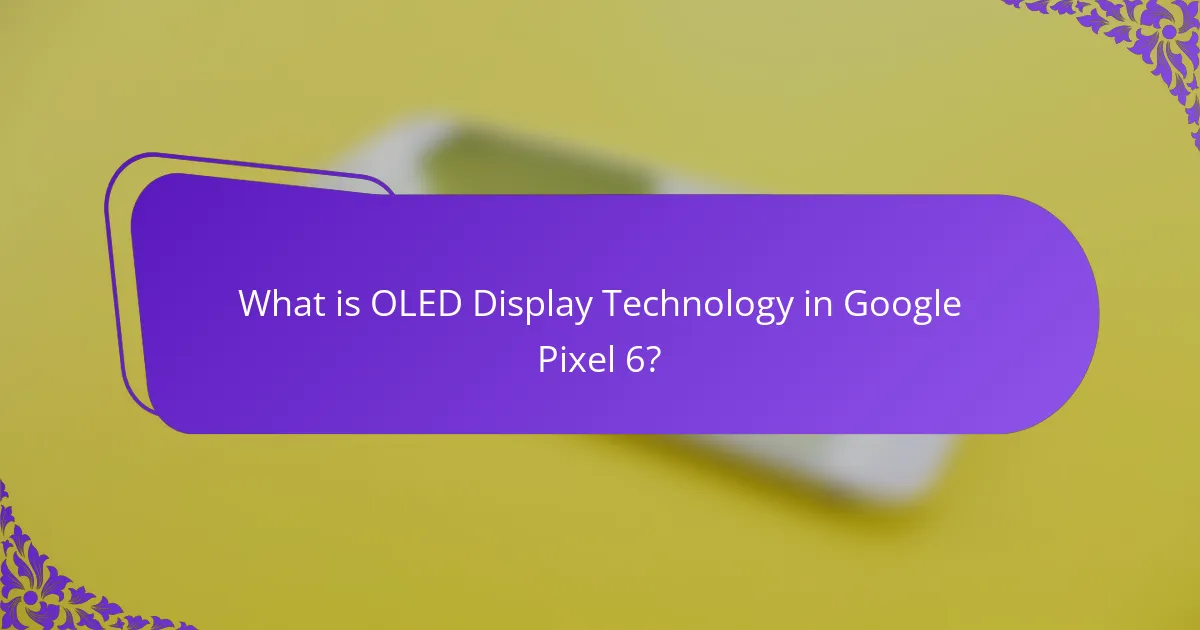 What is OLED Display Technology in Google Pixel 6?